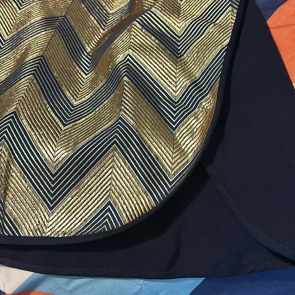 J Crew Gold Blue Sleeveless Blouse 00 - Picture 6 of 6